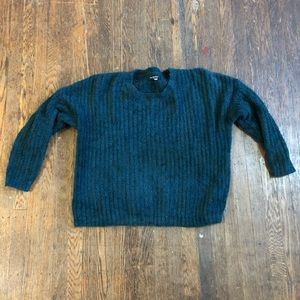 Green sweater. Really comfortable